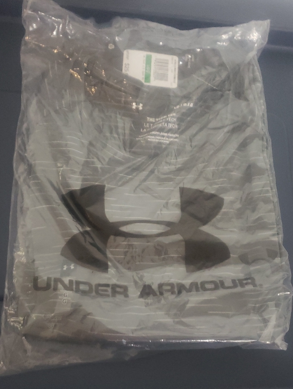 Under Armour Men’s Gray Striped Logo Short Sleeve Tee
